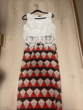Colorful Maxi Dress with lace top